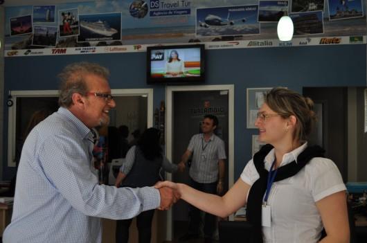 Geraldo Fornasa e Arnon Teixeira visitam comerciantes