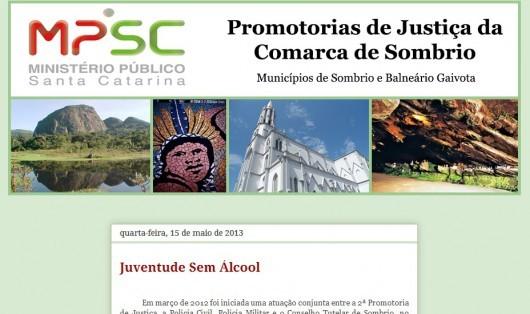 Promotorias de Justiça de Sombrio lançam blog próprio 
