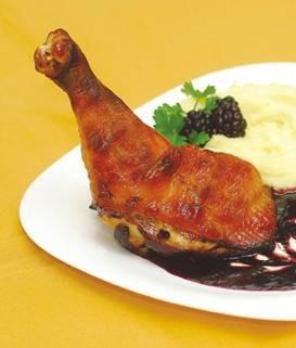 Frango em Pé com Redução de Amora