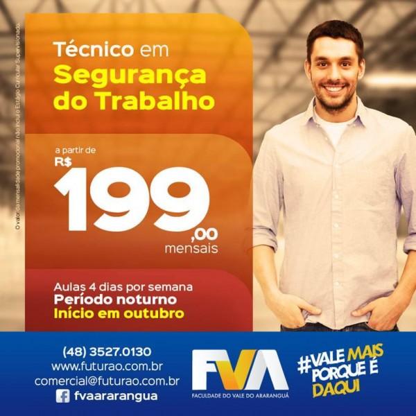 FVA:  inscrições abertas para Técnico em Segurança do Trabalho
