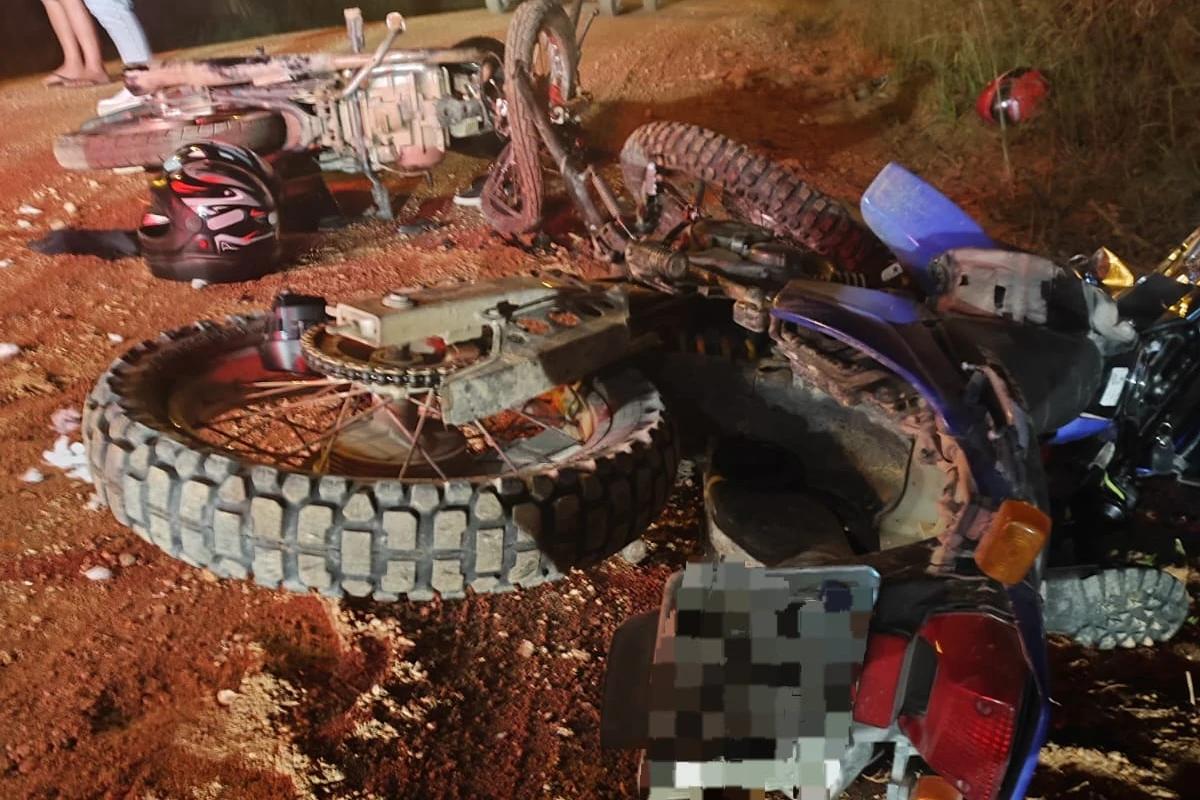 Homem morre após colisão frontal entre motocicletas