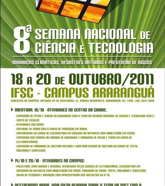 IF-SC Araranguá promove 8ª Semana Nacional de Ciência e Tecnologia