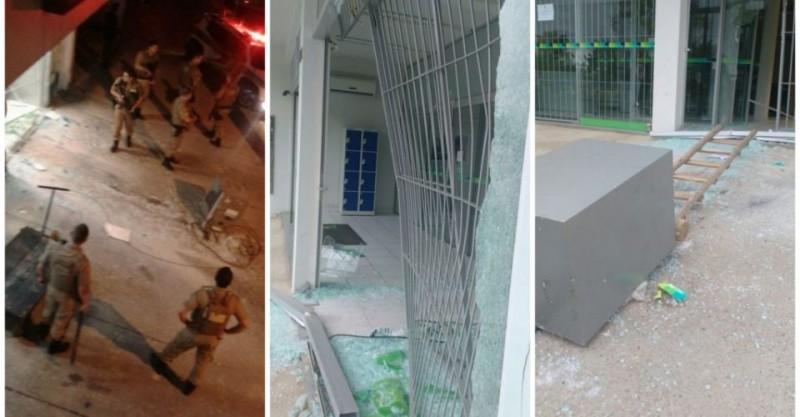 Bandidos arrombam agência bancária e abandonam cofre na calçada 