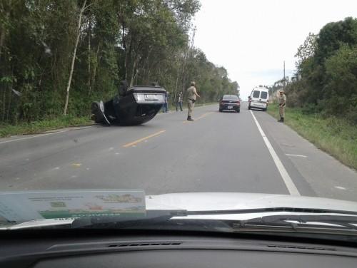 Acidente envolve três veículos na SC-108, em Urussanga
