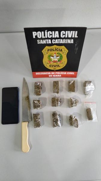 Delegacia de Içara apreende maconha pronta para venda