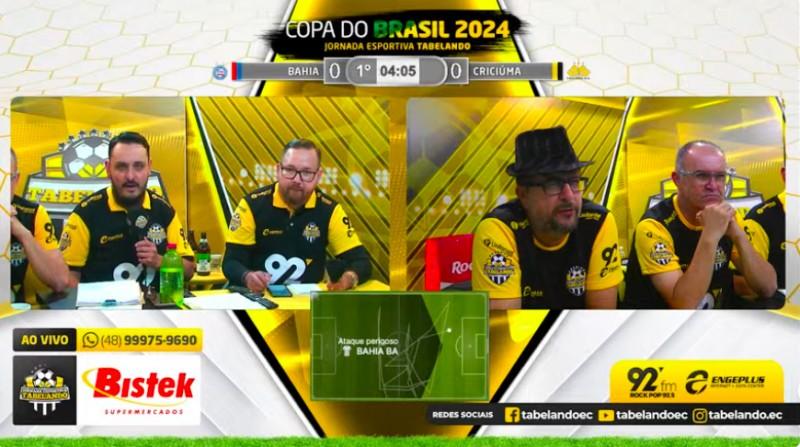 Ao vivo: O Futebol nos Conecta com Bahia e Criciúma, pela Copa do Brasil