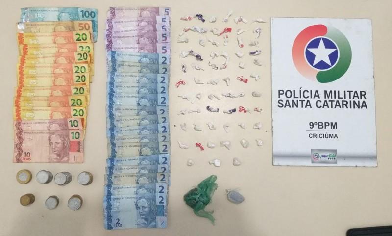 Adolescente de 15 anos é apreendido por tráfico de drogas em Criciúma 