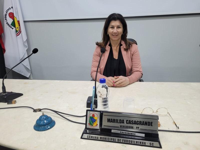 Marilda Casagrande assume a presidência da Câmara de Forquilhinha