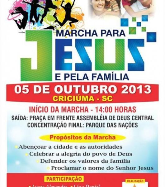 Marcha para Jesus em Criciúma completa 15 anos