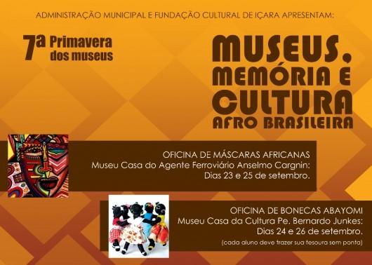 Bonecas de Abayomi e Máscaras Africanas são temas de oficinas da Primavera dos Museus, em Içara