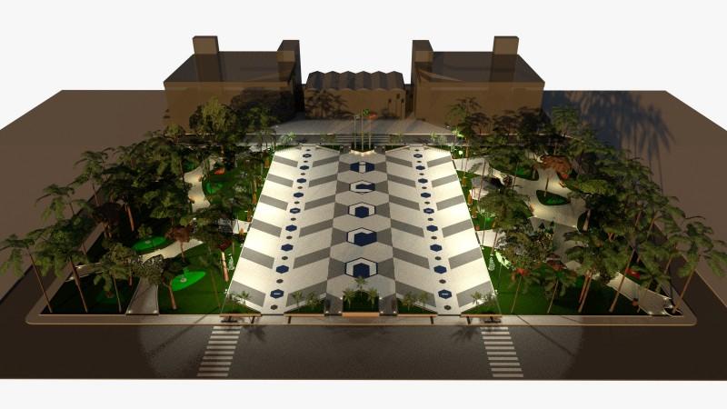 Praça João Goulart, sede da Prefeitura de Içara, será revitalizada
