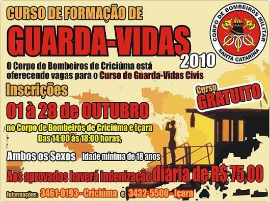 Inscrições para o curso de guarda-vidas terminam quinta