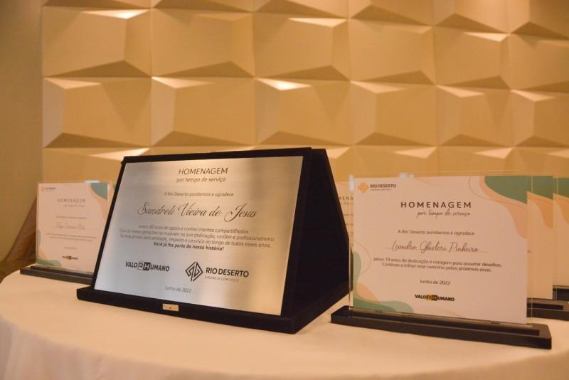Rio Deserto homenageia colaboradores por tempo de serviço