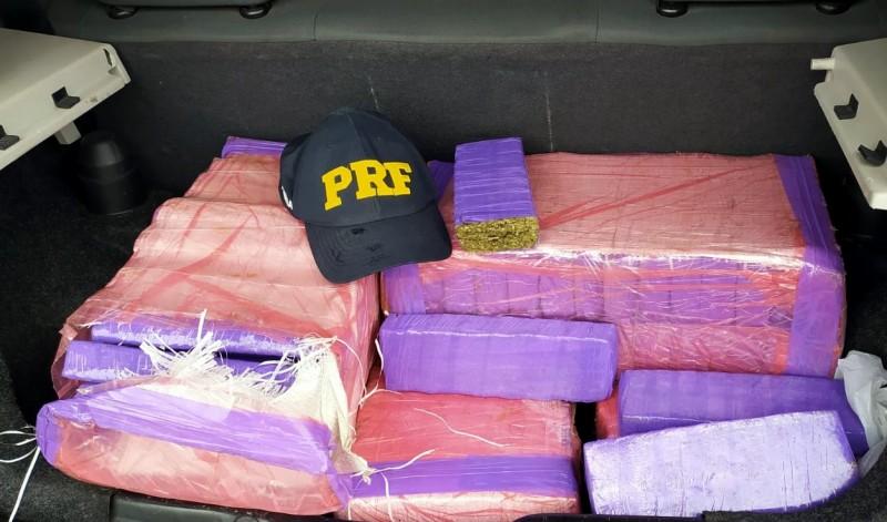 PRF apreende 100 quilos de maconha na BR-101 em Araranguá