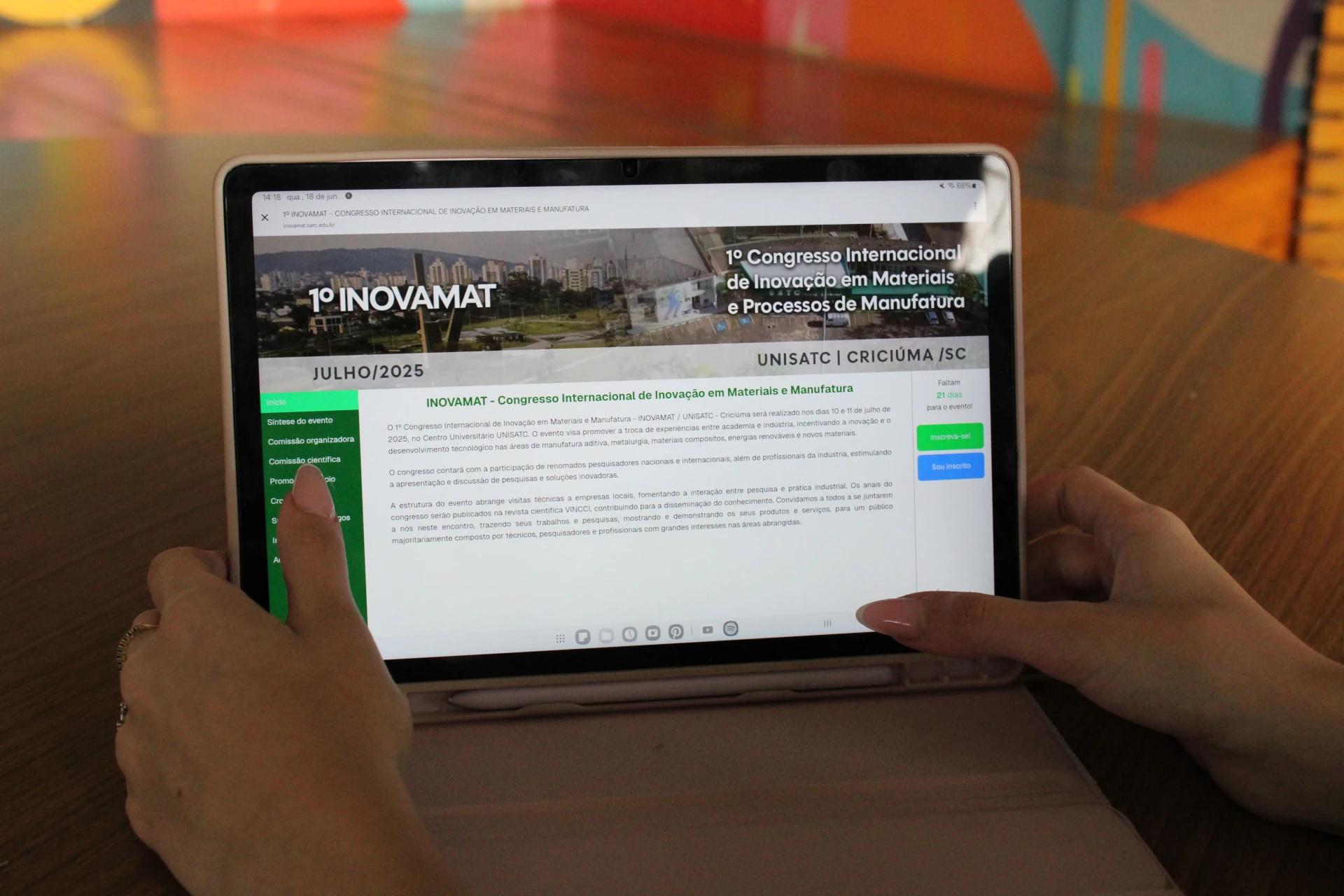Inovamat: congresso da UniSatc reunirá palestrantes internacionais