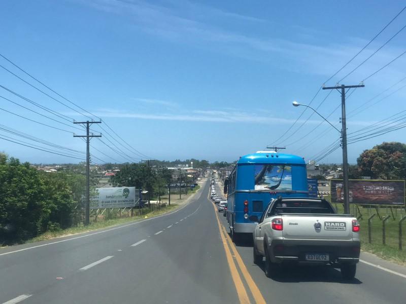 Movimento intenso na SC-445 em direção Balneário Rincão 