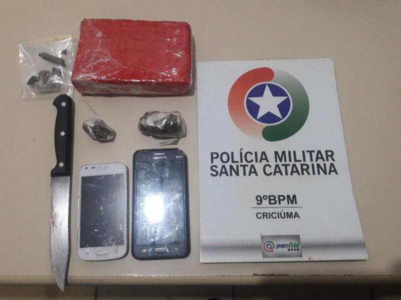 Polícia apreende mais de 500 gramas de maconha em Criciúma