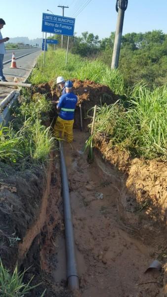 Vazamento de grandes proporções é consertado em Morro da Fumaça