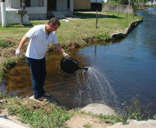 Larvicida para combater borrachudo no Balneário Rincão 