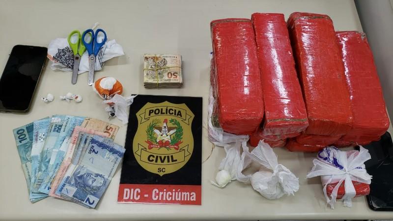 Polícia Civil prende traficante que vendia drogas na Praça do Congresso em Criciúma