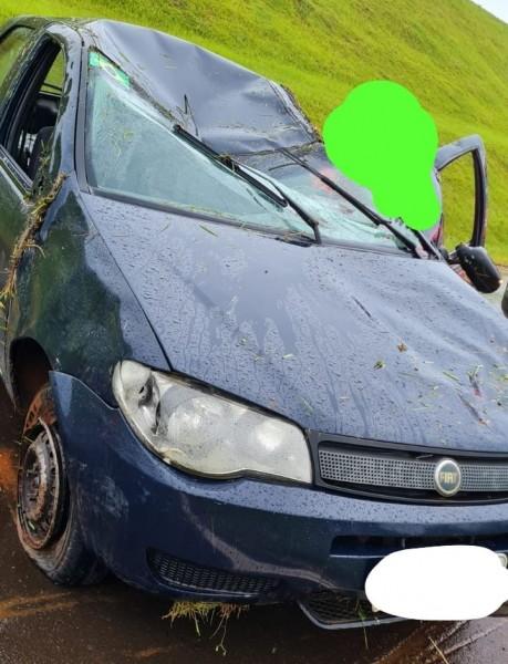 Motorista fica ferido em capotamento na BR-101
