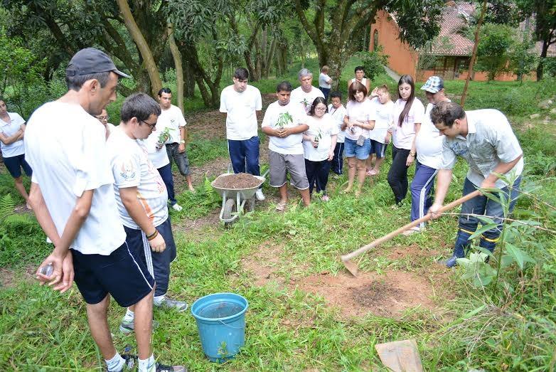 Alunos da Apae plantam mudas no Parque Municipal