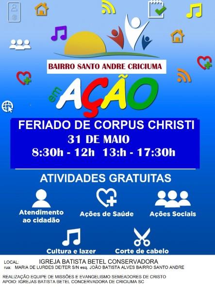 Evento social oferece atividades gratuitas no bairro Santo André 