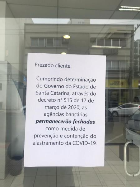 Mesmo com agências fechadas, bancários continuam trabalhando em Criciúma, afirma sindicato 