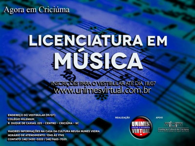 Curso de Licenciatura em Música chega a Criciúma