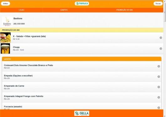 Cardápio online facilita escolhas de refeições no Shopping Della