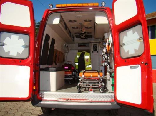 Ambulância pronta para uso no Corpo de Bombeiros de Forquilhinha 