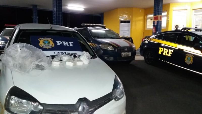PRF apreende mais de nove quilos de cocaína na BR-101, em Maracajá