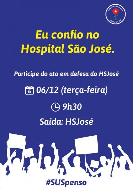 Funcionários do HSJosé realizam ato para alertar sobre descaso com a instituição