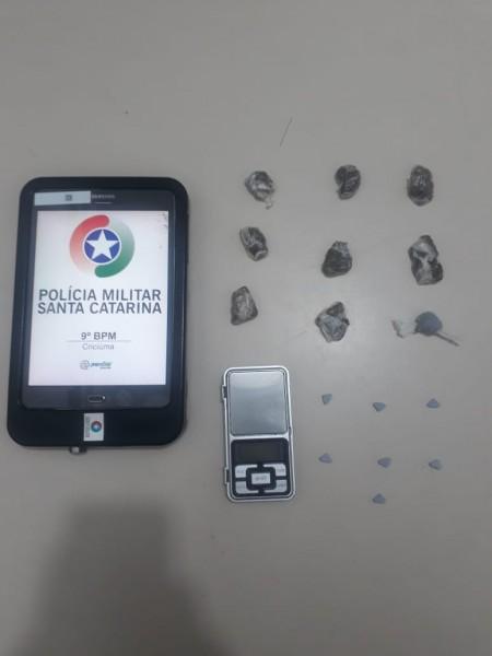 Polícia apreende porções de maconha e sete comprimidos de ecstasy em Criciúma 
