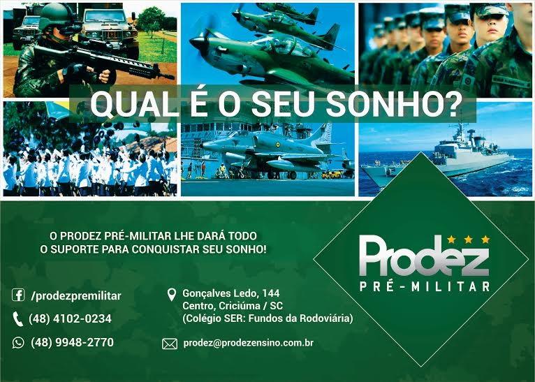 Inscrições: curso preparatório para carreira militar