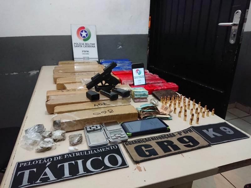 Mais de 18 quilos de maconha são apreendidos pela PM em Criciúma 