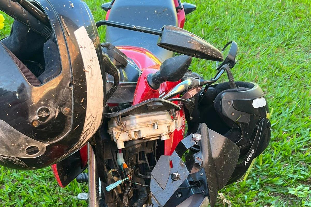 Motociclista de Forquilhinha perde o controle da direção e sofre queda em Jaguaruna