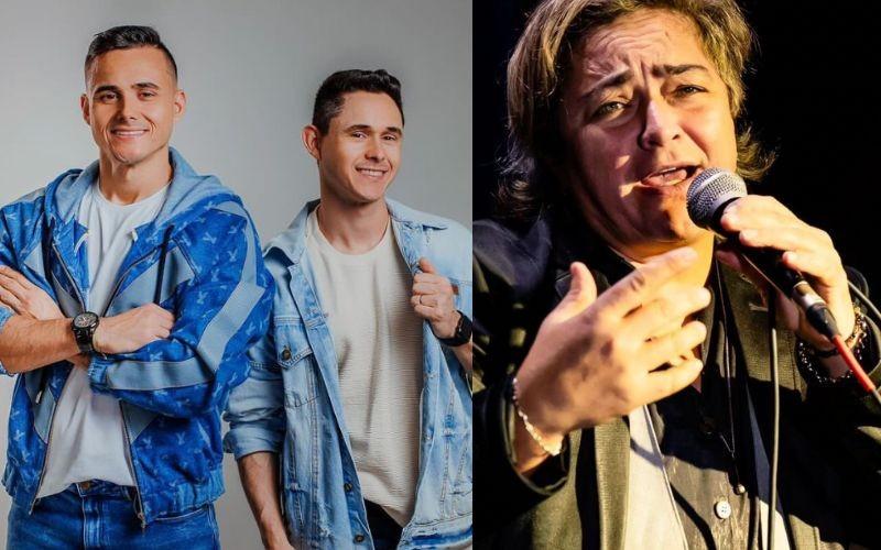 Elton e Everton e Elis Cardoso sobem ao palco do Nações Shopping em Criciúma