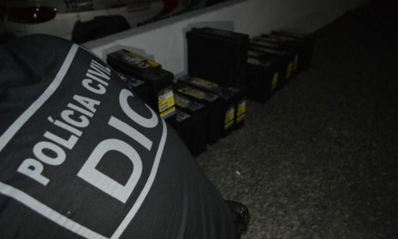Polícia Civil apreende R$ 55 mil em baterias furtadas e três são autuados