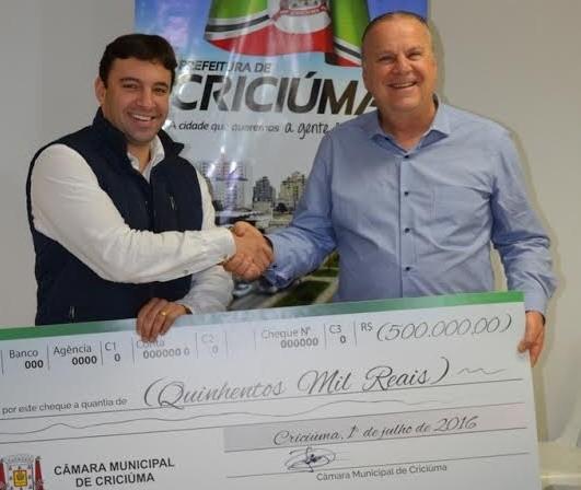 Câmara já repassou R$ 1 milhão para prefeitura