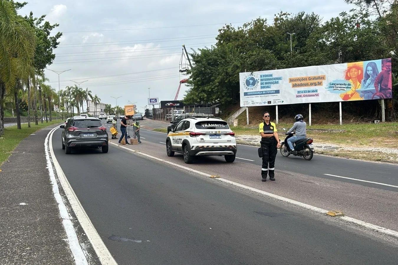 Criciúma: DTT reforça número para atendimento após ocorrência na avenida Centenário