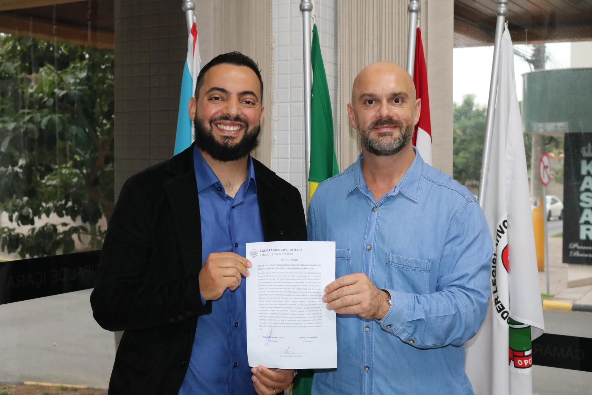 Andinho assume vaga de vereador na Câmara Municipal de Içara