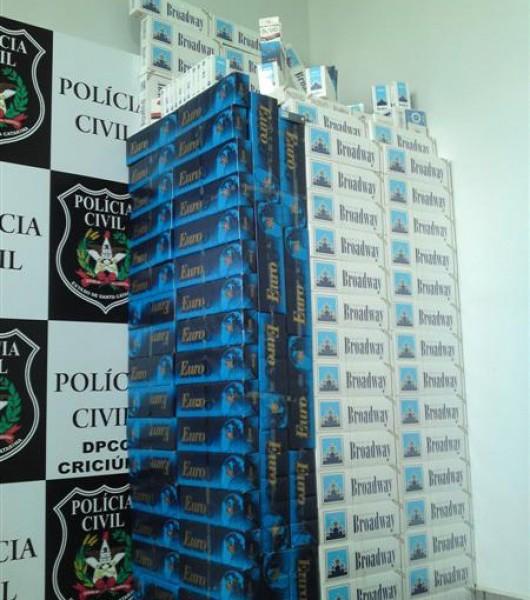 Polícia apreende 25 mil cigarros