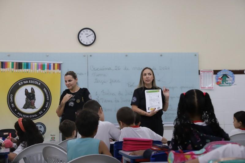 Programa K9 na Escola beneficia alunos da rede municipal de Criciúma