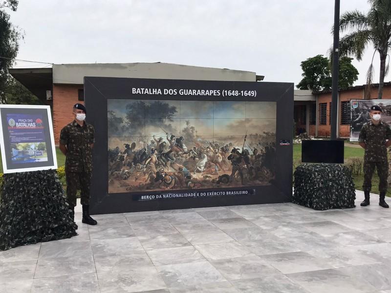 Praça das Batalhas é inaugurada no 28ºGAC em Criciúma; local é aberto ao público 