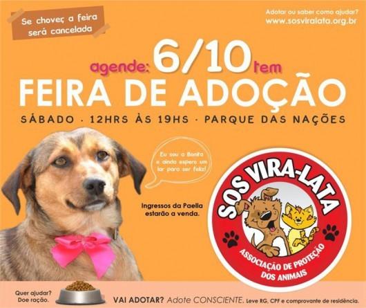 S.O.S. Vira-Lata promove feira de adoção neste sábado