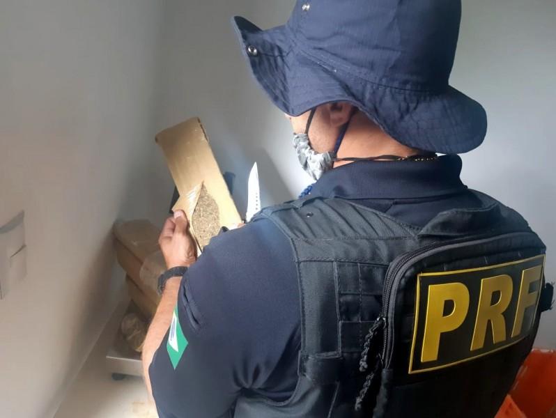 PRF apreende mais de oito quilos de maconha na BR-101 em Paulo Lopes