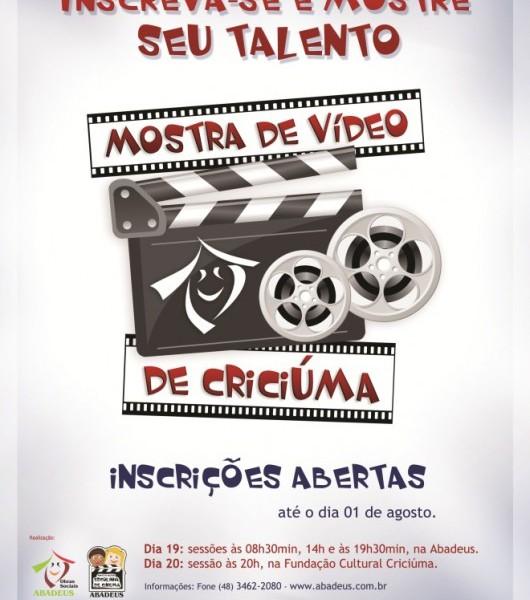 Terminam segunda as inscrições para a Mostra de Vídeos