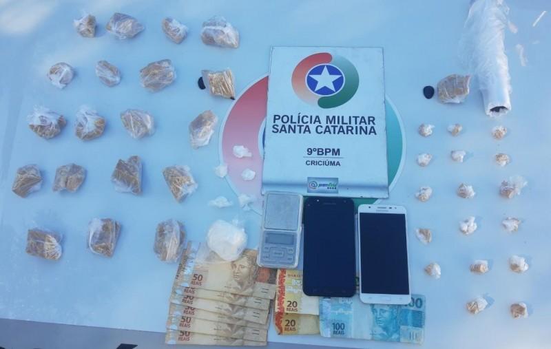Polícia Militar apreende quase um quilo de crack em Criciúma 