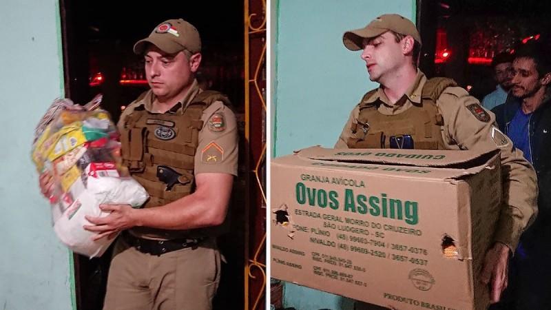 Após homem furtar alimentos para os sete filhos, policiais doam cestas básicas para a família